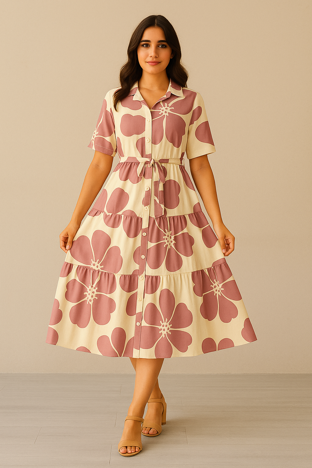 Best Seller Floral One Piece Dress for Women | Midi Flared Western Dress