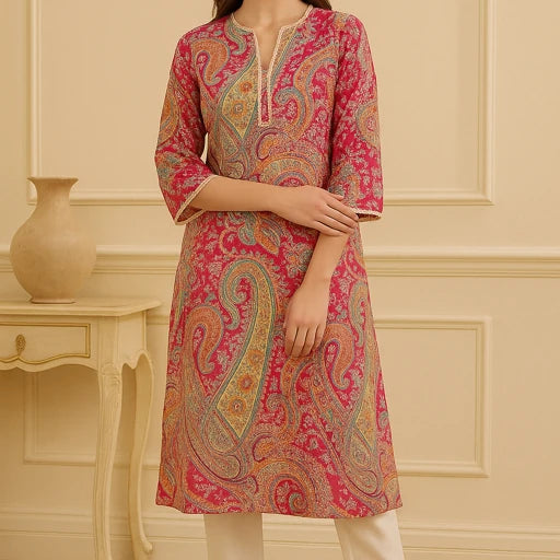 PINK LACE DESIGNER KURTA