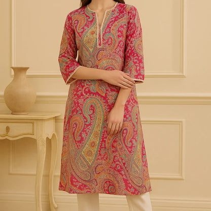 PINK LACE DESIGNER KURTA