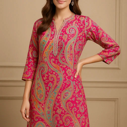 PINK LACE DESIGNER KURTA