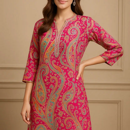 PINK LACE DESIGNER KURTA