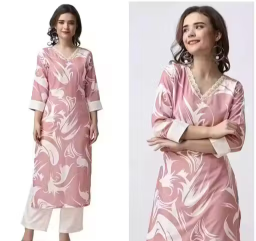 Two Piece Cotton Top and Palazzo Set with Neck Lace Pattern and Comfortable Elastic Cotton Palazzo set Design by FGPL BRAND