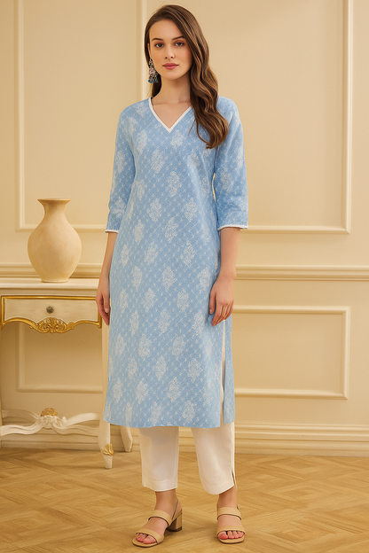 Women floral print cotton kurti