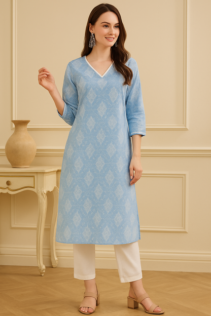 Women floral print cotton kurti