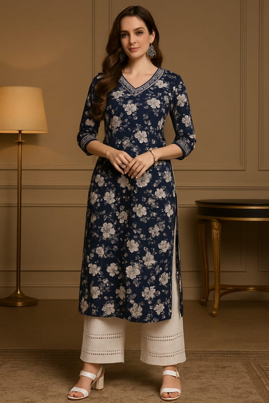Women Trending Rayon Printed Long Kurta