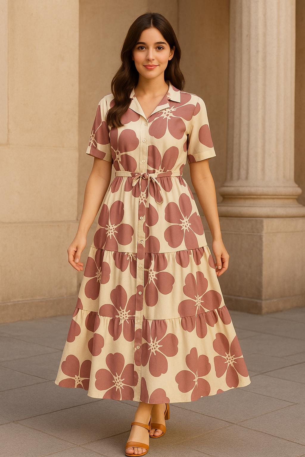 Best Seller Floral One Piece Dress for Women | Midi Flared Western Dress